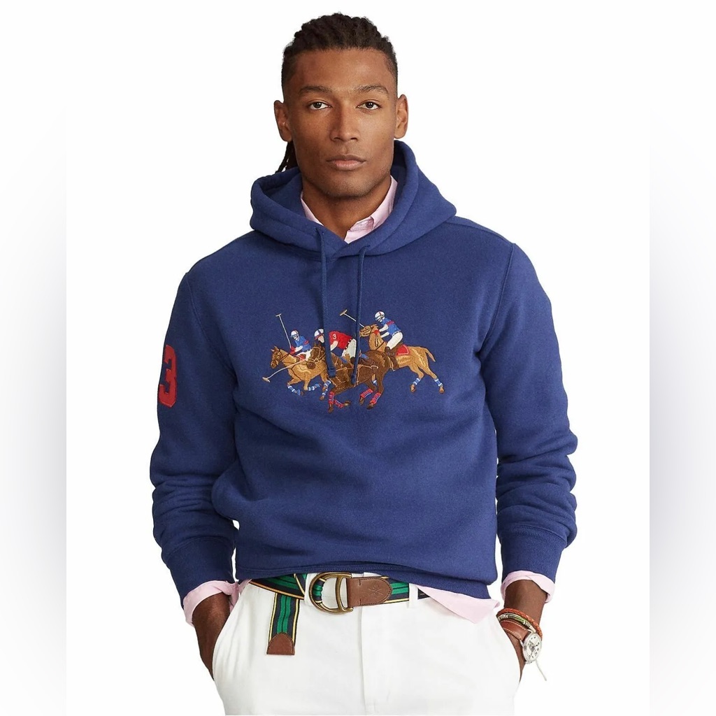 Polo Ralph Lauren Men's Big & Tall Triple-Pony Crest Fleece Pullover Hoodie 2xb